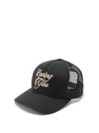 Matchesfashion.com Amiri - Loving You-embroidered Cotton & Mesh Trucker Hat - Mens - Black