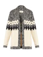 The Great The Bonfire Cotton-blend Intarsia-knit Cardigan