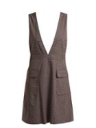 Matchesfashion.com See By Chlo - Checked Crepe Pinafore Dress - Womens - Navy Multi