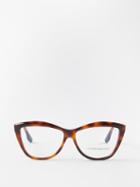 Victoria Beckham - Tortoiseshell Cat-eye Glasses - Womens - Brown
