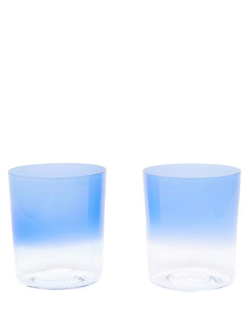 Matchesfashion.com Le Sirenuse, Positano - Set Of Two Aria Tumbler Glasses - Blue