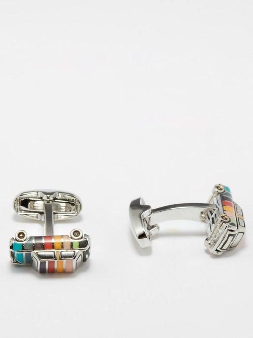 Paul Smith - Artist-stripe Enamel & Metal Mini Car Cufflinks - Mens - Multi
