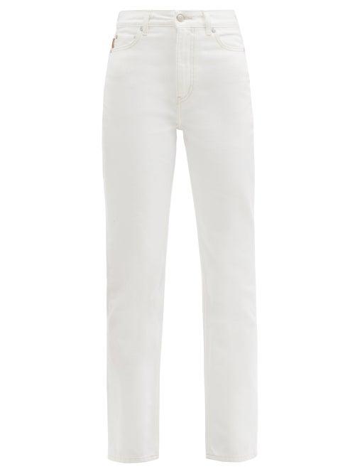 Matchesfashion.com Ganni - High-rise Straight-leg Jeans - Womens - White