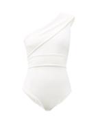 Matchesfashion.com Haight - Maria One-shoulder Crepe-jersey Swimsuit - Womens - White