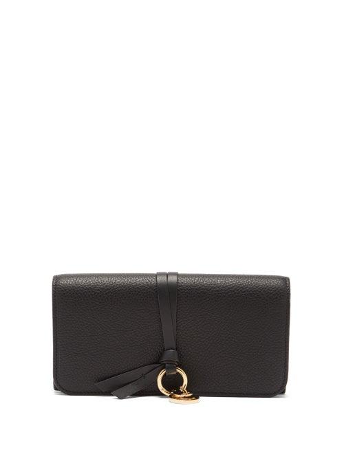 Ladies Accessories Chlo - Alphabet Grained-leather Continental Wallet - Womens - Black