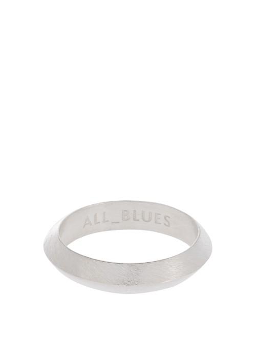 All Blues Pyramid Triangle Sterling-silver Ring