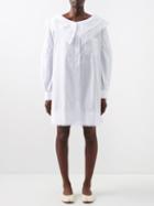 Simone Rocha - Chelsea-collar Lace-embroidered Cotton Shirt Dress - Womens - White