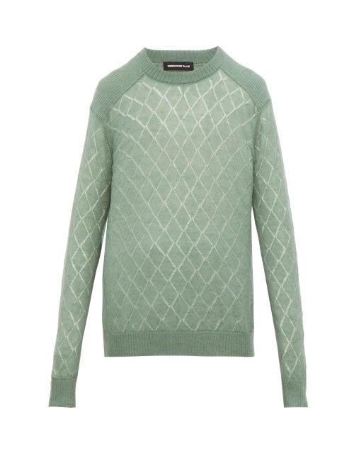 Matchesfashion.com Undercover - Diamond Pointelle Sweater - Mens - Light Green