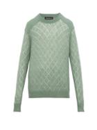 Matchesfashion.com Undercover - Diamond Pointelle Sweater - Mens - Light Green