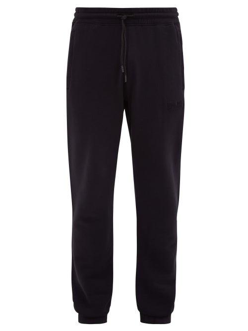 Matchesfashion.com Marcelo Burlon - Wing Patch Cotton Loop Back Jersey Track Pants - Mens - Black