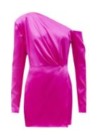 Matchesfashion.com Gauge81 - Masuda One-shoulder Silk Mini Dress - Womens - Pink