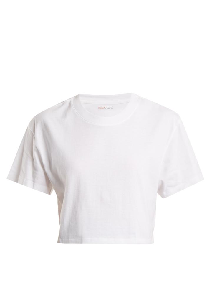 Hanes X Karla The Crop Cotton-jersey T-shirt