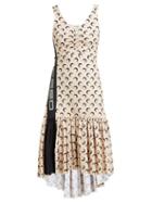 Matchesfashion.com Marine Serre - Crescent Moon Print Stretch Jersey Dress - Womens - Beige Multi