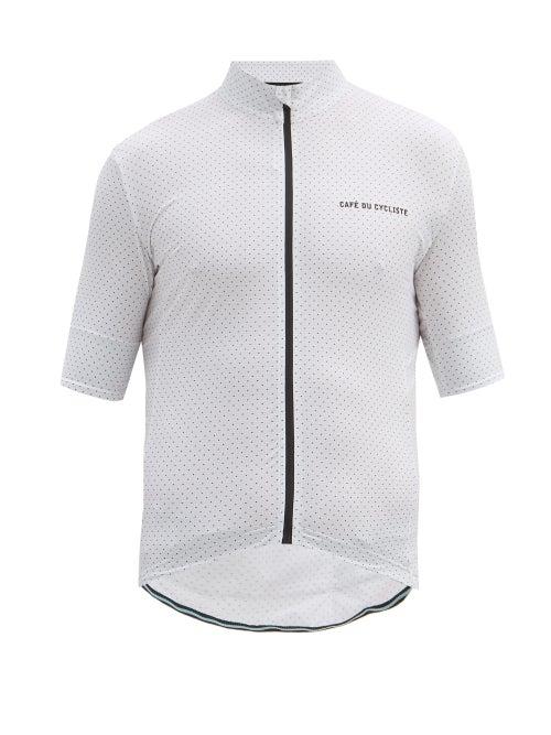 Matchesfashion.com Caf Du Cycliste - Fleurette Mesh-jersey Cycling Top - Mens - White