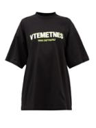 Vetements - Logo-print Cotton-jersey T-shirt - Womens - Black
