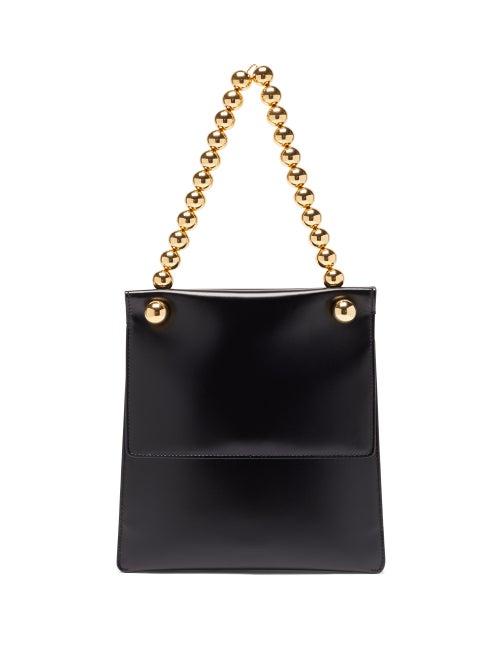 Matchesfashion.com Jil Sander - Bead-handle Leather Shoulder Bag - Womens - Black