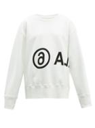 Matchesfashion.com Mm6 Maison Margiela - Oversized Logo Print Cotton Sweatshirt - Womens - White