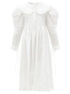 Matchesfashion.com Horror Vacui - Lisi Bib-collar Cotton-poplin Dress - Womens - White