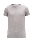 Matchesfashion.com Falke Ess - Raglan Sleeve Wool-blend Jersey T-shirt - Mens - Grey