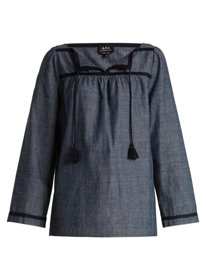 A.p.c. Sol Cotton-chambray Top