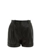 Matchesfashion.com Altuzarra - Goldmine High Rise Leather Shorts - Womens - Black