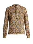 Matchesfashion.com Etro - Anatase Paisley Print Pussy Bow Blouse - Womens - Green Multi
