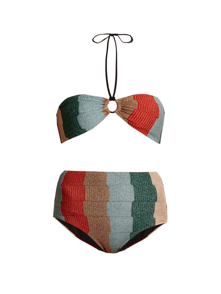 Missoni Mare Striped-knit Bandeau Bikini
