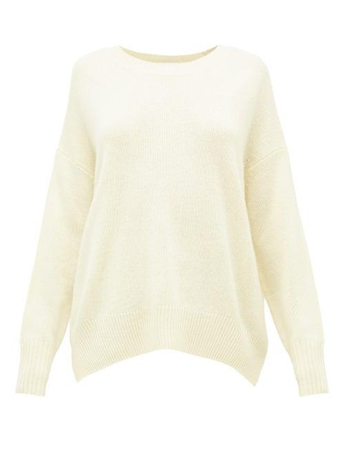 Matchesfashion.com Allude - Draped Cashmere Sweater - Womens - Light Yellow