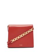Ladies Bags Jil Sander - Small Leather Shoulder Bag - Womens - Burgundy