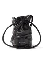 Alexander Mcqueen - Soft Curve Drawstring Leather Cross-body Bag - Womens - Black