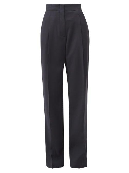 Matchesfashion.com Joseph - Kaptcha High Rise Crepe Trousers - Womens - Navy