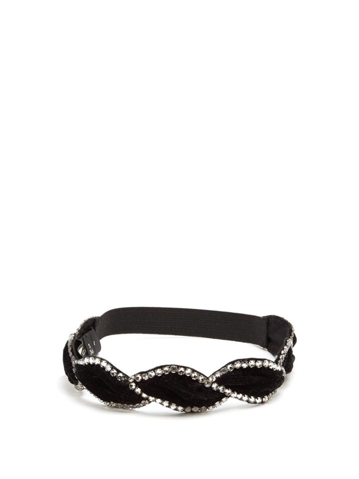 Gucci Braided Velvet Crystal Headband