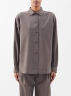 Toteme - Oversized Wool Shirt - Womens - Dark Grey