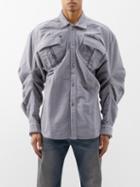 Y/project - Oversized Cotton-blend Cargo Shirt - Mens - Grey