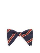 Matchesfashion.com Gucci - Striped Silk And Cotton Blend Bow Tie - Mens - Navy Multi