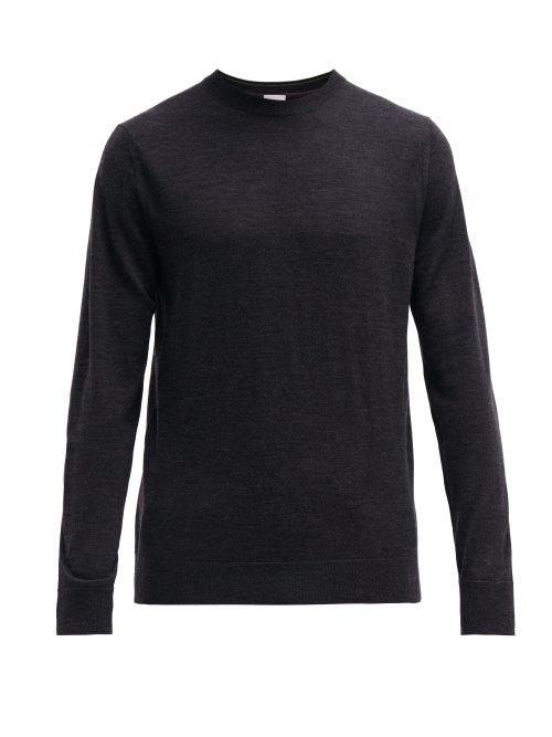 Matchesfashion.com Paul Smith - Crew Neck Merino Wool Sweater - Mens - Dark Grey
