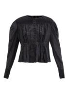 Matchesfashion.com Mimi Prober - Margaret Smocked Organic-silk Blouse - Womens - Black
