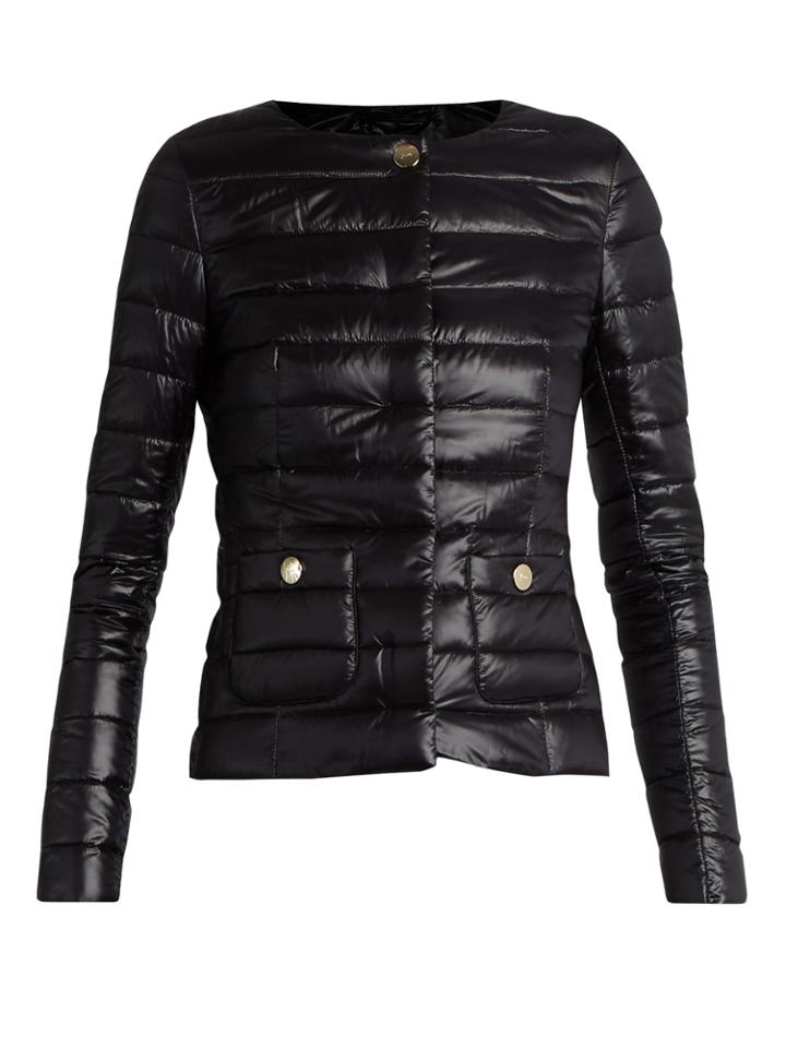 Herno Collarless Quilted Down Jacket