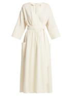 Matchesfashion.com Mara Hoffman - Anya Organic Cotton Wrap Midi Dress - Womens - Cream
