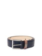 Matchesfashion.com Paul Smith - Signature Stripe Leather Belt - Mens - Navy