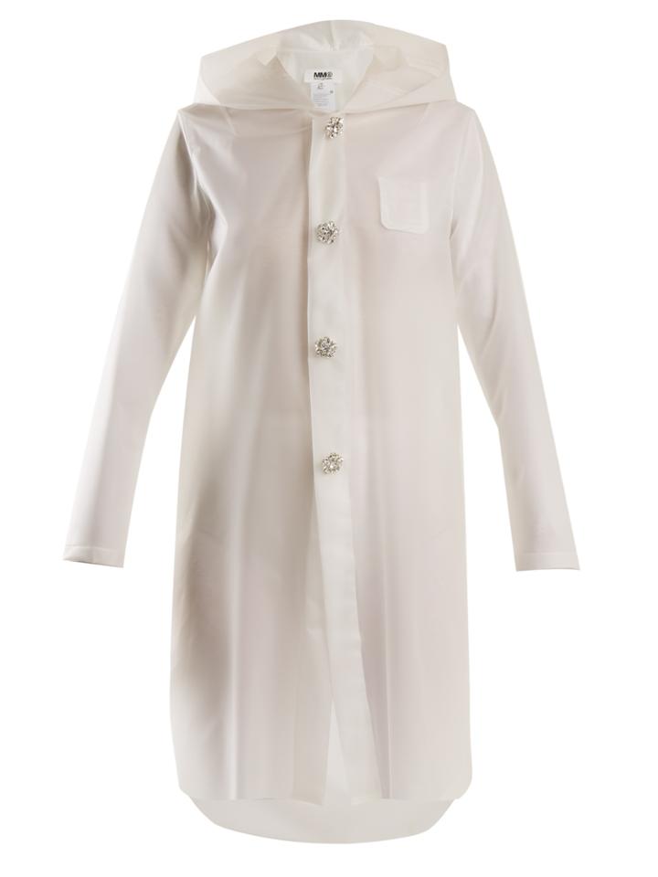 Mm6 Maison Margiela Hooded Frosted Rubberised Raincoat