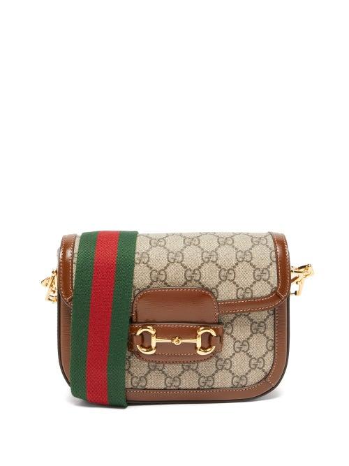 Gucci - 1955 Horsebit Gg-supreme Canvas Cross-body Bag - Womens - Beige Multi