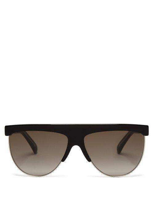 Matchesfashion.com Givenchy - Flat Top Acetate Sunglasses - Womens - Black