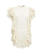 Matchesfashion.com Isabel Marant - Zanetti Ruffled Crocheted-lace Mini Dress - Womens - Ivory