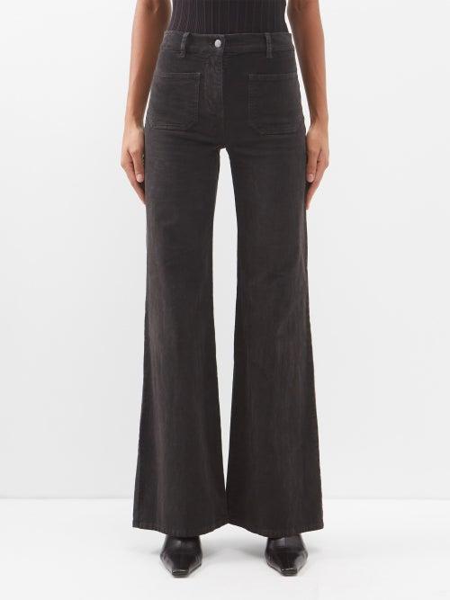 Nili Lotan - Florence Cotton-blend Corduroy Wide-leg Trousers - Womens - Dark Grey