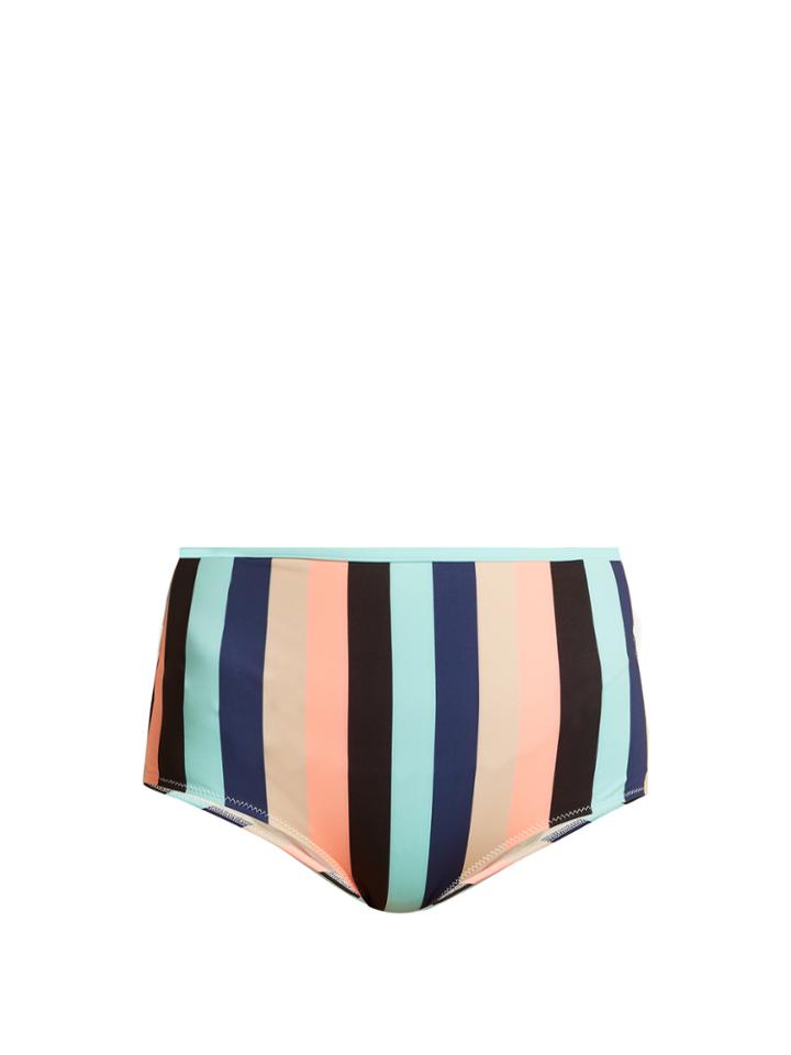 Solid & Striped The Brigitte High-rise Striped Bikini Briefs