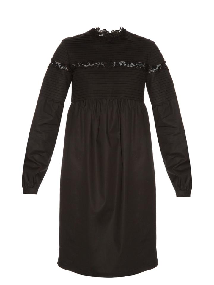 Rochas Macram-lace Trimmed Cotton-blend Dress