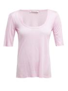 Matchesfashion.com Frances De Lourdes - Sophie Slubbed Jersey Scoop Neck T Shirt - Womens - Light Pink