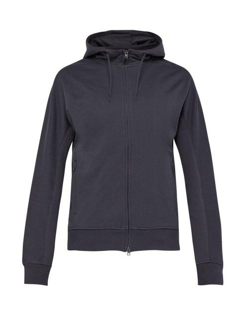 Matchesfashion.com Y-3 - Zip Through Cotton Hooded Sweatshirt - Mens - Grey