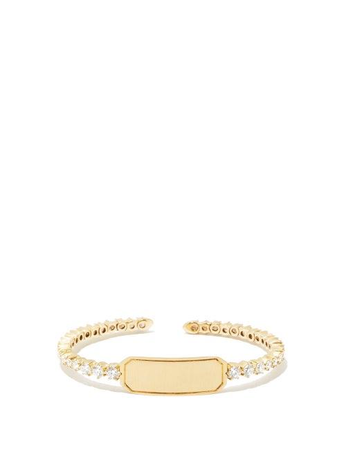 Matchesfashion.com Jade Trau - Catherine Diamond & 18kt Gold Cuff - Womens - Yellow Gold